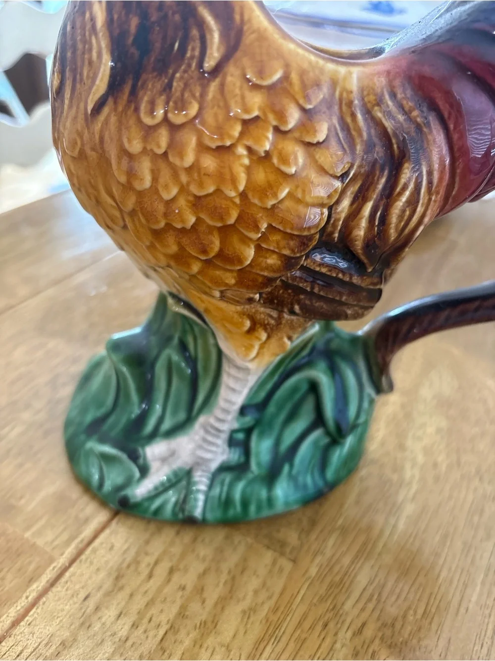 Vintage Ceramic Rooster Pitcher / Vase Farmhouse Country Decor